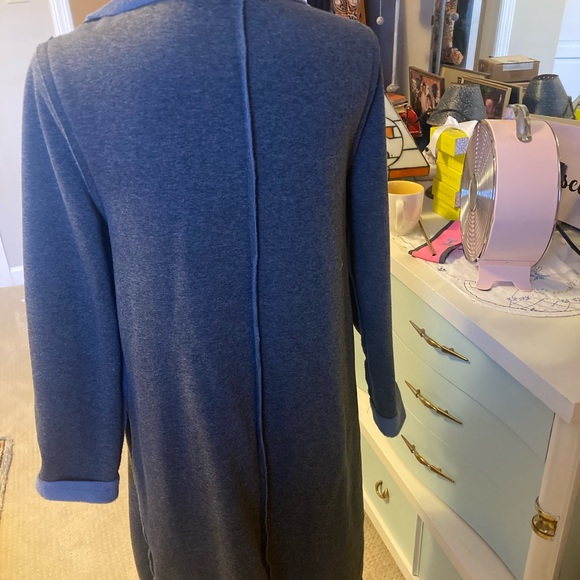 Heather gray and blue fleece coat. Size medium. - Picture 6 of 9